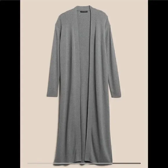 Banana Republic Texture Open-Front Long Cardigan - Picture 4 of 11